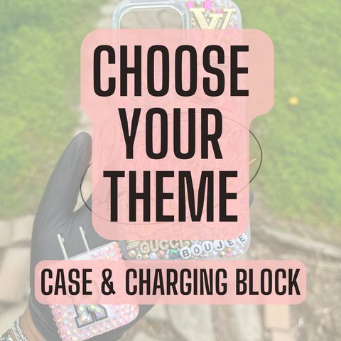 Custom Bling Phone Case & Charging Block - CHOOSE YOUR THEME
