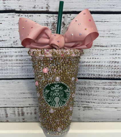 Brown & Pink Bling Cup